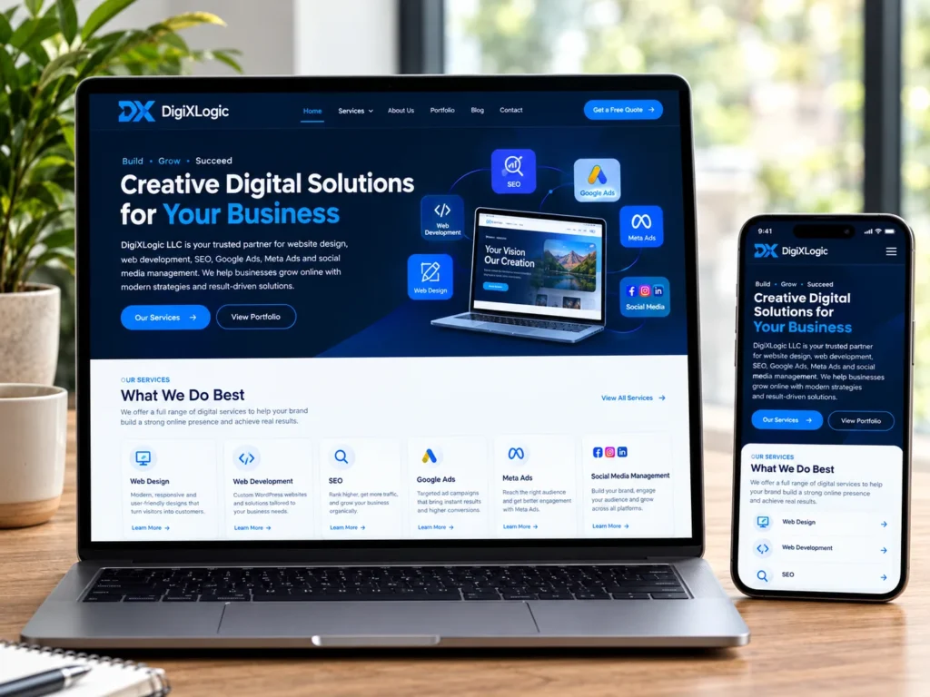digixlogic website mockup
